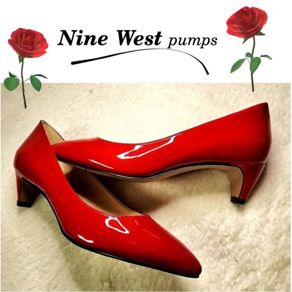 NINE WEST red pumps - Picture 1 of 4